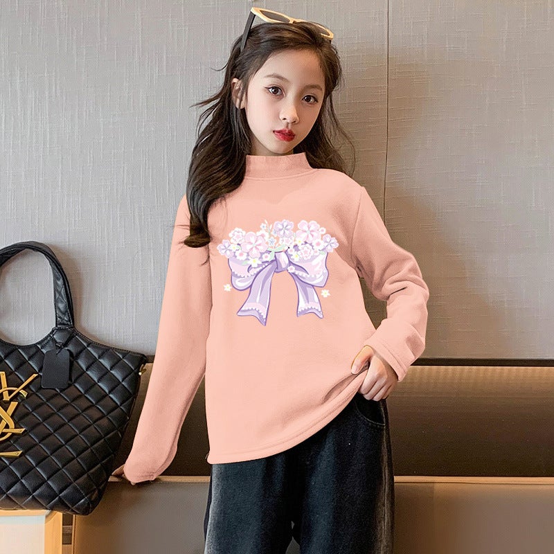 Y2370# German Velvet Girls Joker Long Sleeve T-Shirt Children'S Clothes New Autumn Coat Big Children'S Base Shirt T-Shirt - Image 4
