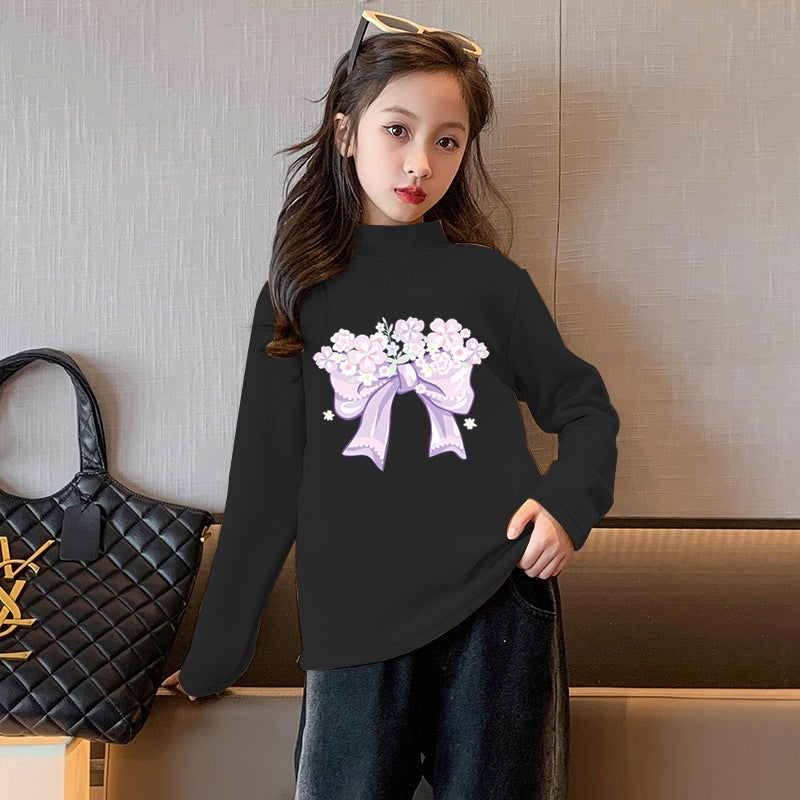 Y2370# German Velvet Girls Joker Long Sleeve T-Shirt Children'S Clothes New Autumn Coat Big Children'S Base Shirt T-Shirt - Image 5