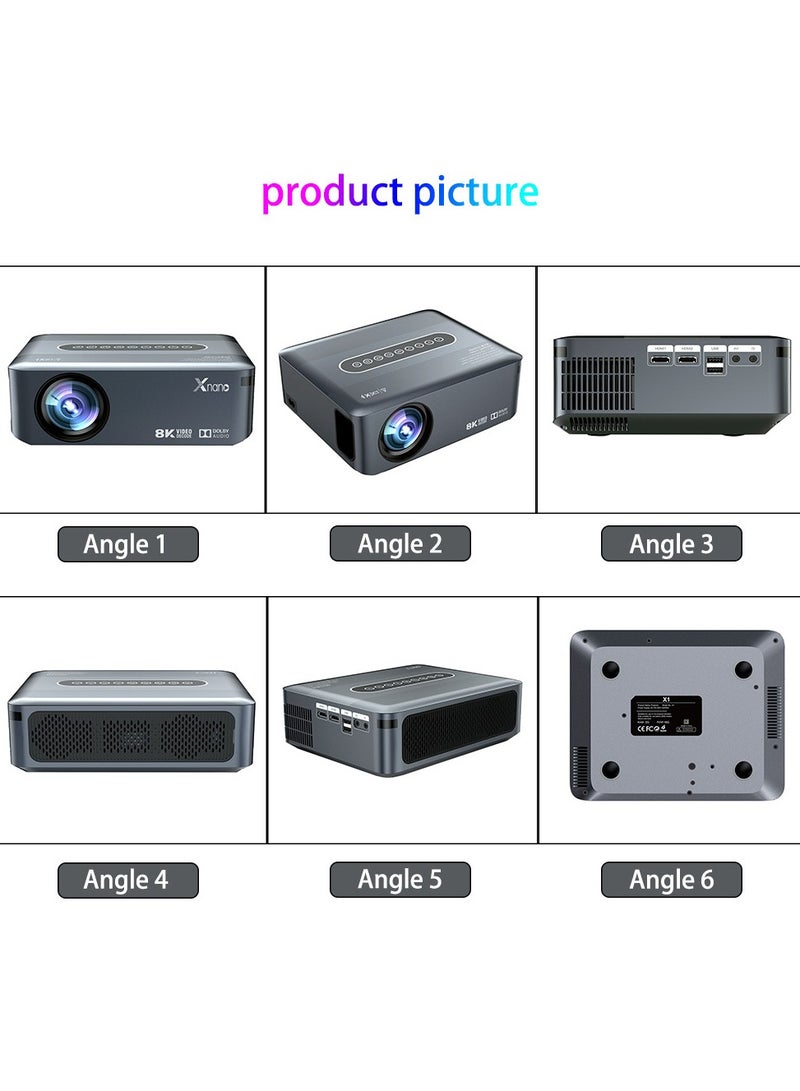 General Smart Projector X1 Full HD 1080P Resolution Ultra HD 8K 300ANSI Dolby Sound Dual Band WiFi Correction Four-Point Anti-Aliasing Image Enhancement Sharpening Treatment Bluetooth 5.0 Wireless Projection  - Image 2