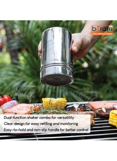 Beram Sugar Shakers, Stainless Steel Powder Shakers, 3 Pieces Set, Seasoning Canisters with Lids, Dry Food Storage Containers, Cake Flour Sieve, Dry Ingredients Sprinkler  - Image 2