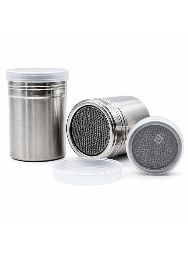 BERAM Stainless Steel Sugar Shaker with Fine Mesh Lid – Powder Sugar Duster, Cocoa Shaker, Cinnamon Dispenser, Spice Sprinkler, Seasoning Container for Coffee, Baking, Desserts, BBQ & Kitchen - Image 1