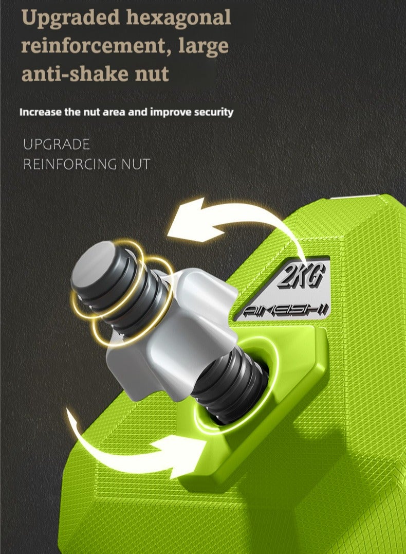 AIMEISHI Integrated Weight Dumbbell Set, 20kg free weight barbell set (with connector), dumbbell set, suitable for home gym fitness, latest style, triangular design, stable and non-rolling, suitable for men and women  - Image 5