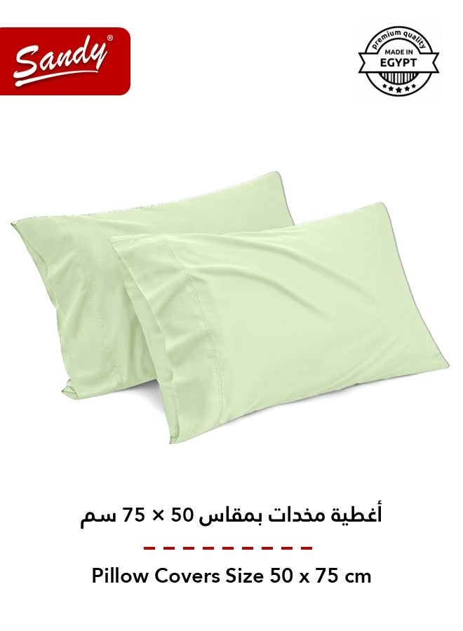 ساندي طقم شرشف سرير ساندي فاخر بجودة الفنادق مع أغطية وسادة، طقم من 3 قطع، شديد النعومة وجيد التهوية وبارد, مقاس دبل مفرد ونص 243 × 205 سم, جرين تي - Image 4