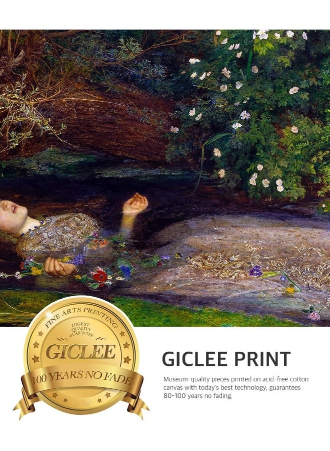 Home Trove Decorarts - Ophelia By John Everett Millais. Giclee Print On Canvas. Professionally Framed For Home And Office Decor. Ready To Hang.  - Image 5