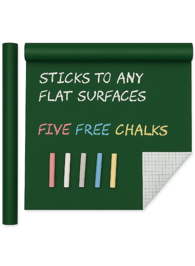Green Blackboard Chalk-Board Chalkboard Adhesive - 45 × 200cm Green Chalk Sticker Blackboard Paper for Home Kitchen Outdoor Office School Walls Menu - Image 1