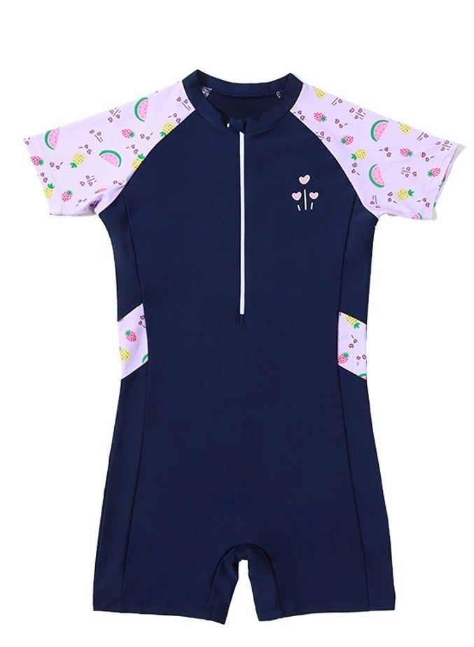 Loquat Girls One Piece Swimsuit Kid Swimsuit Water Sport Short Bathing Suits - Image 1
