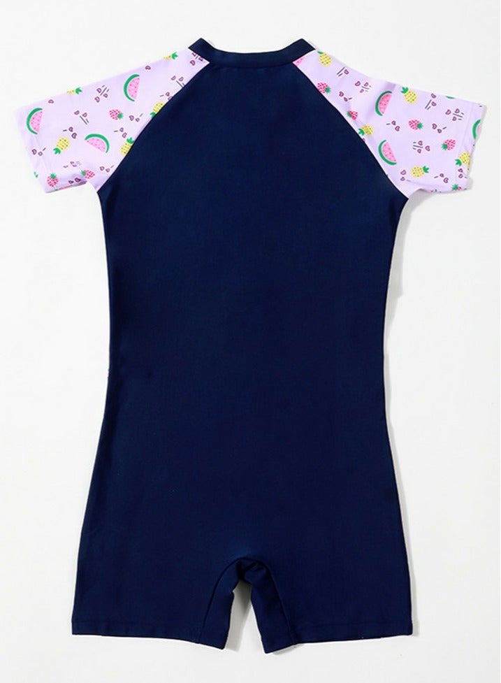 Loquat Girls One Piece Swimsuit Kid Swimsuit Water Sport Short Bathing Suits - Image 2
