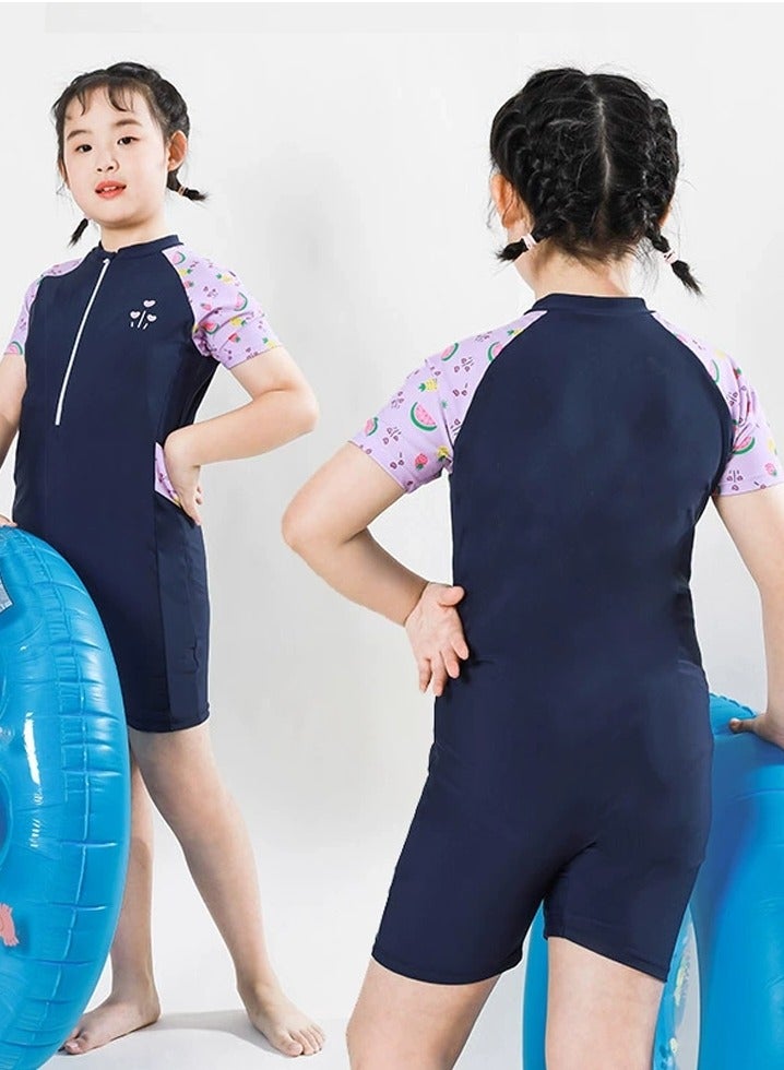 Loquat Girls One Piece Swimsuit Kid Swimsuit Water Sport Short Bathing Suits - Image 4
