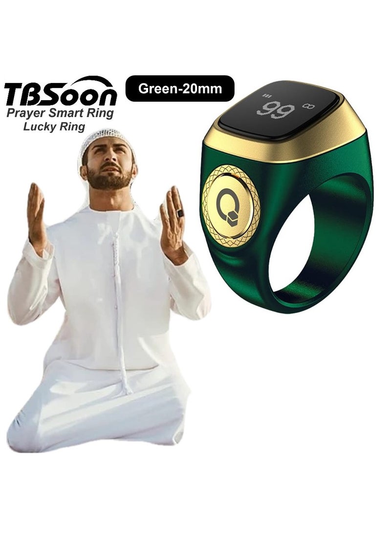 Prayer Smart Ring, Lucky Ring, Watch Ring, Smart Tasbih Beads Ring, with Prayer Counters, 5 Prayer Time Reminders, Prayer Direction Indicator Guide, Large Battery, OLED Display, Azan Alarm Clock, Tasbih Beads Ring, Fashion, Cool, TBSoon iQIBLA Zikr Ring  - Image 1