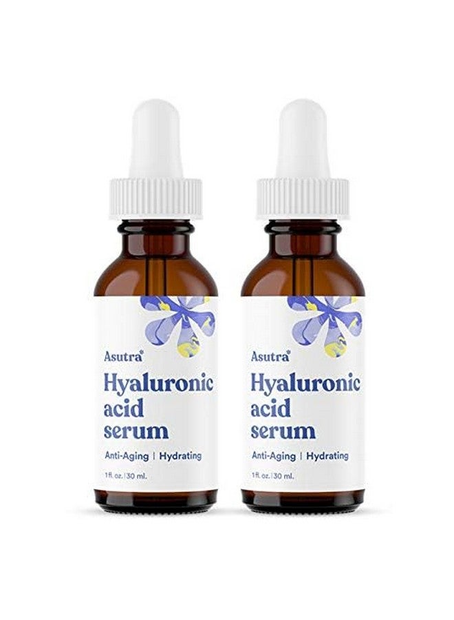ASUTRA Hyaluronic Acid Serum for Face, 1 fl oz (Pack of 2)- Vitamin C & E, Aloe, Green Tea, Geranium & Jojoba Oil, Plumping Face Serum, Hydrating Facial Skin Care - Image 2