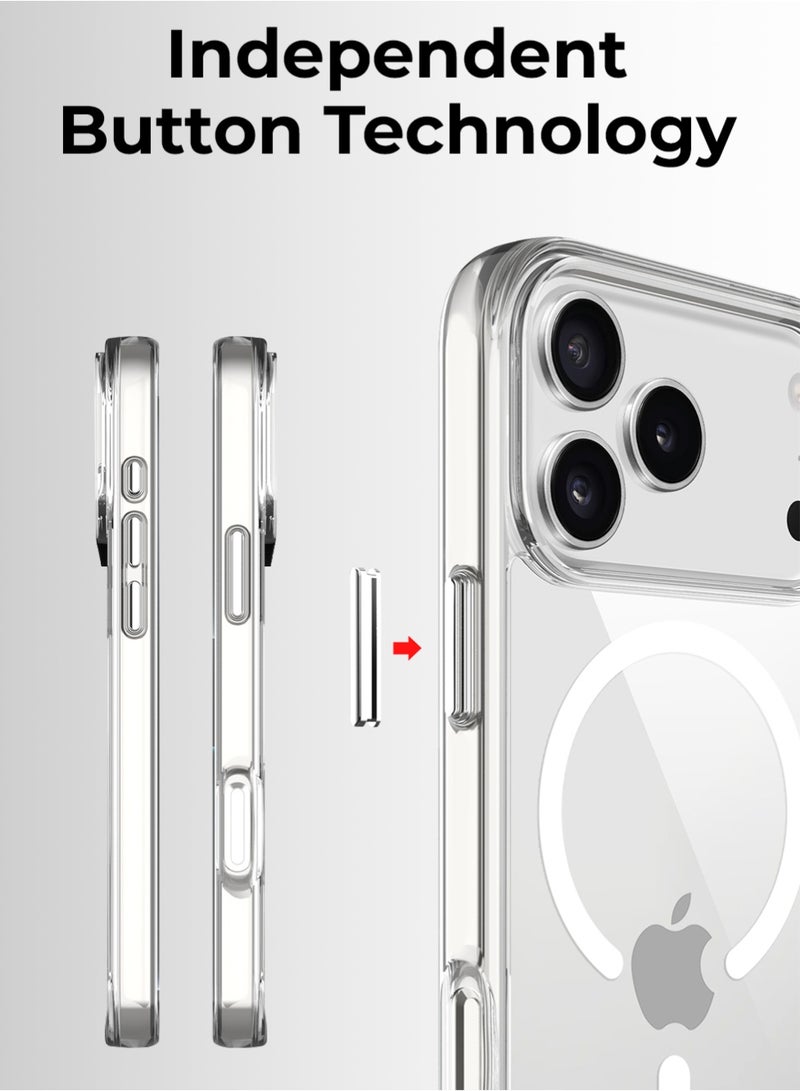 جلاسولوجي iPhone 17 Pro Max Ultra-Clear Cover, Heavy-duty Protection, Extra Raised Edges, Scratch-Resistant,  Anti-Yellowing & Slim Design, Strong Magnets For All Magsafe Accessories - Image 3