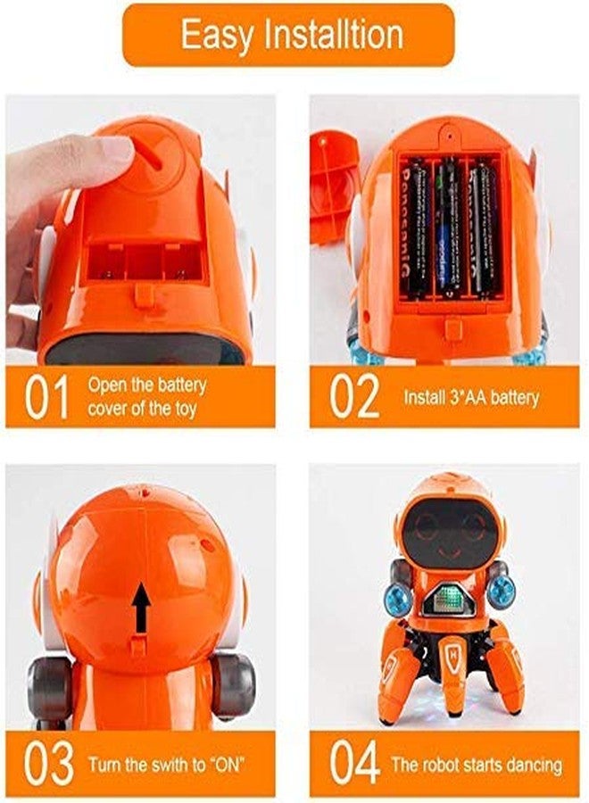 Goyal's Bot Robot Octopus Style | Colorful Lights and Music | All Direction Movement | Dancing Robot Toys for Kids | Orange - Image 3