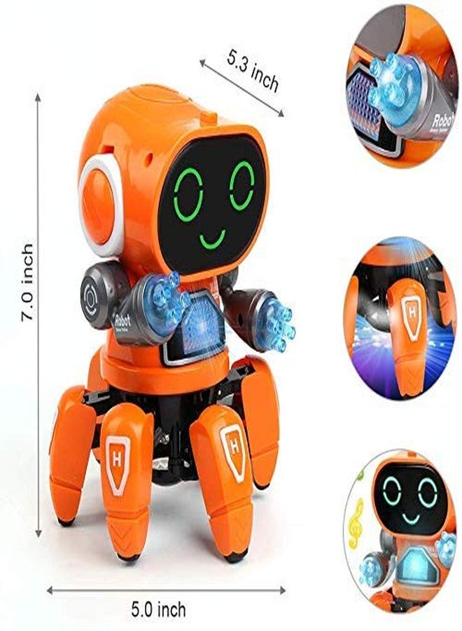 Goyal's Bot Robot Octopus Style | Colorful Lights and Music | All Direction Movement | Dancing Robot Toys for Kids | Orange - Image 4