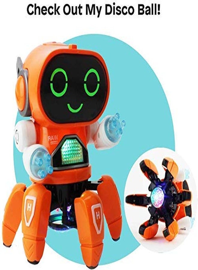 Goyal's Bot Robot Octopus Style | Colorful Lights and Music | All Direction Movement | Dancing Robot Toys for Kids | Orange - Image 5