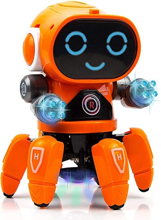 Goyal's Bot Robot Octopus Style | Colorful Lights and Music | All Direction Movement | Dancing Robot Toys for Kids | Orange - Image 1
