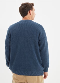 trendyol Indigo Regular Fit V-Neck Basic Knitwear Cardigan TMNAW22HI0151  - Image 5