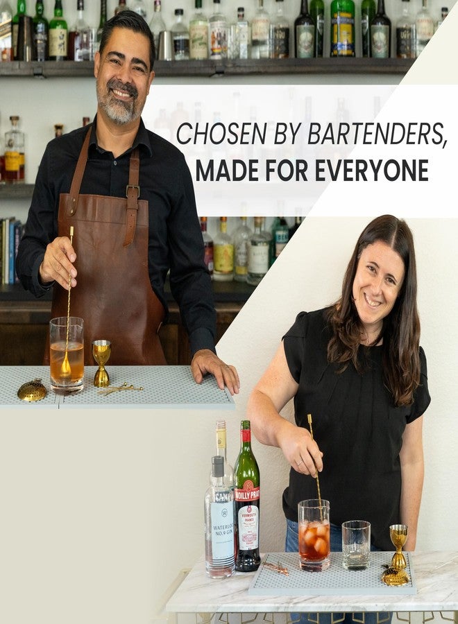 A Bar Above طقم ملاعق بار من A Bar Above، بمقبض حلزوني، ملاعق خلط من الفولاذ المقاوم للصدأ لمجموعة خلاط الكوكتيل، للتقليب والترتيب، ملحقات أساسية للبار الاحترافي أو المنزلي (ستانلس ستيل، مجموعة) - Image 4