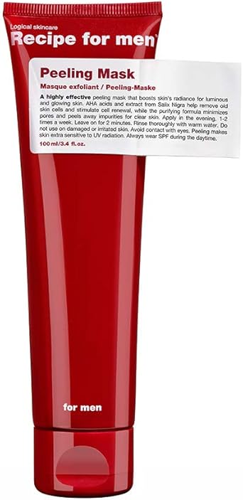 Recipe For Men Enzyme Peeling Mask For Men Pore Minimizing Mask With AHA Acid Extracts From Salix Nigra 100 ML
