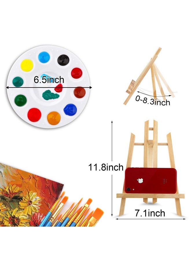 96 Pcs Painting Supplies Set With Easels, 8 Pcs Wood Easels, 8 Packs Of 80 Brushes With Nylon Brush Head And 8 Pcs Palettes, Tabletop Wooden Art Easel For Kids & Adults Sip And Paint Party - pzsku/Z2E07662D04C644809966Z/45/_/1734348286/82c4e4c3-cba7-4c2d-bba3-49ea928d77e1