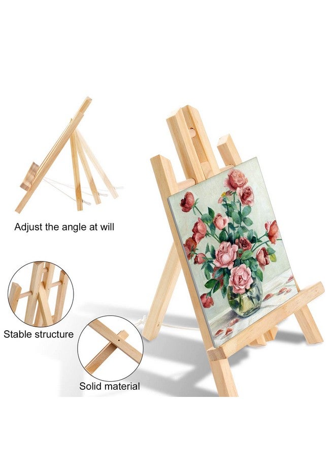 AROIC 96 Pcs Painting Supplies Set With Easels, 8 Pcs Wood Easels, 8 Packs Of 80 Brushes With Nylon Brush Head And 8 Pcs Palettes, Tabletop Wooden Art Easel For Kids & Adults Sip And Paint Party - Image 4