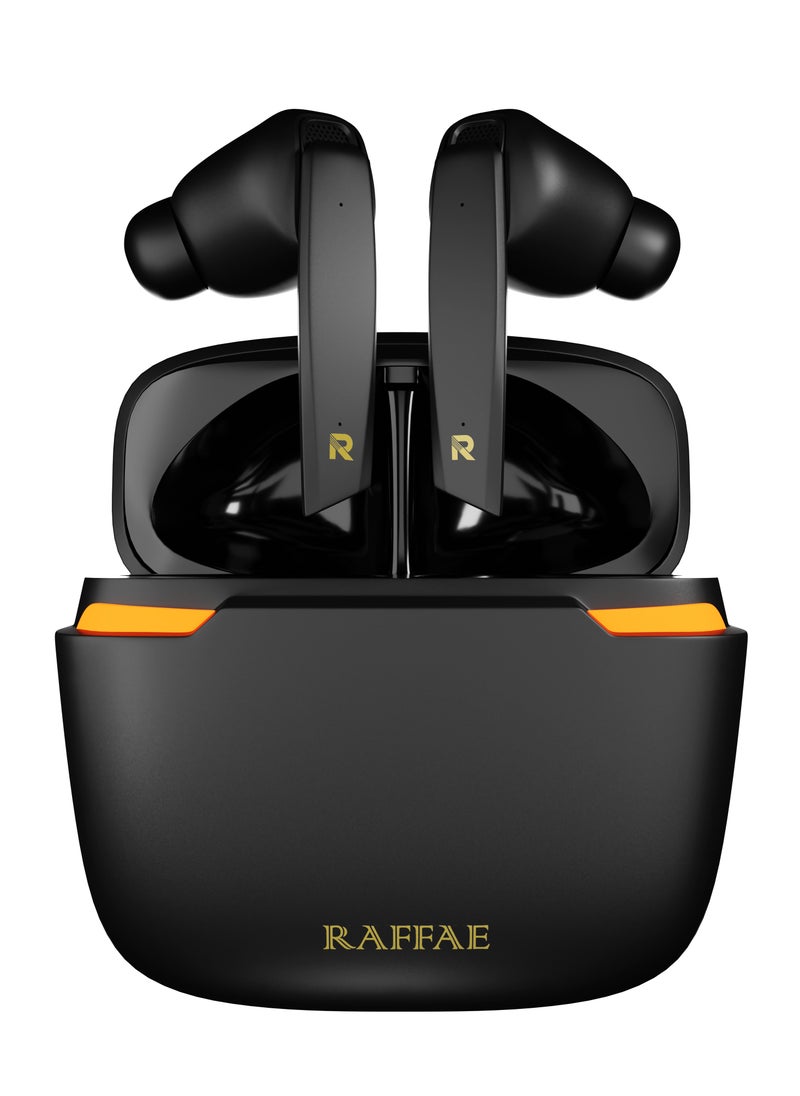 RAFFAE R100 TWS Bluetooth Gaming Earphones Wireless Stereo Earbuds Noise Reduction, Mini Sports Headset, Low Latency, RBG Light with Microphone- Black  - Image 2