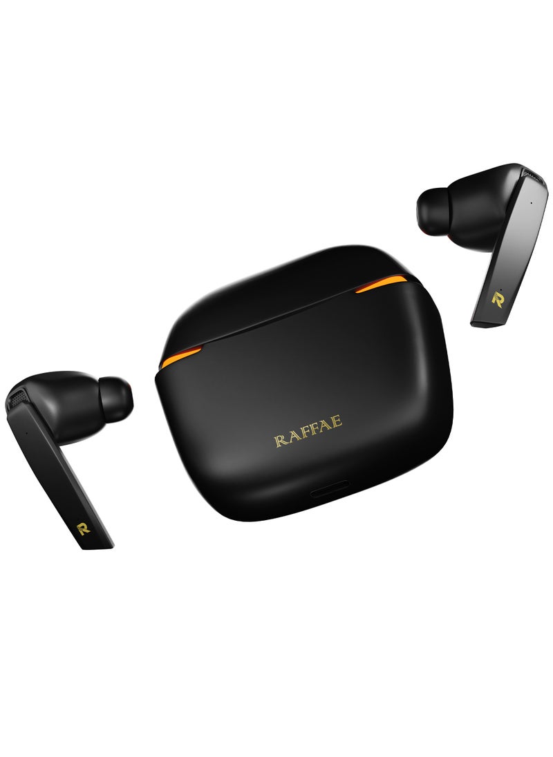 RAFFAE R100 TWS Bluetooth Gaming Earphones Wireless Stereo Earbuds Noise Reduction, Mini Sports Headset, Low Latency, RBG Light with Microphone- Black  - Image 3