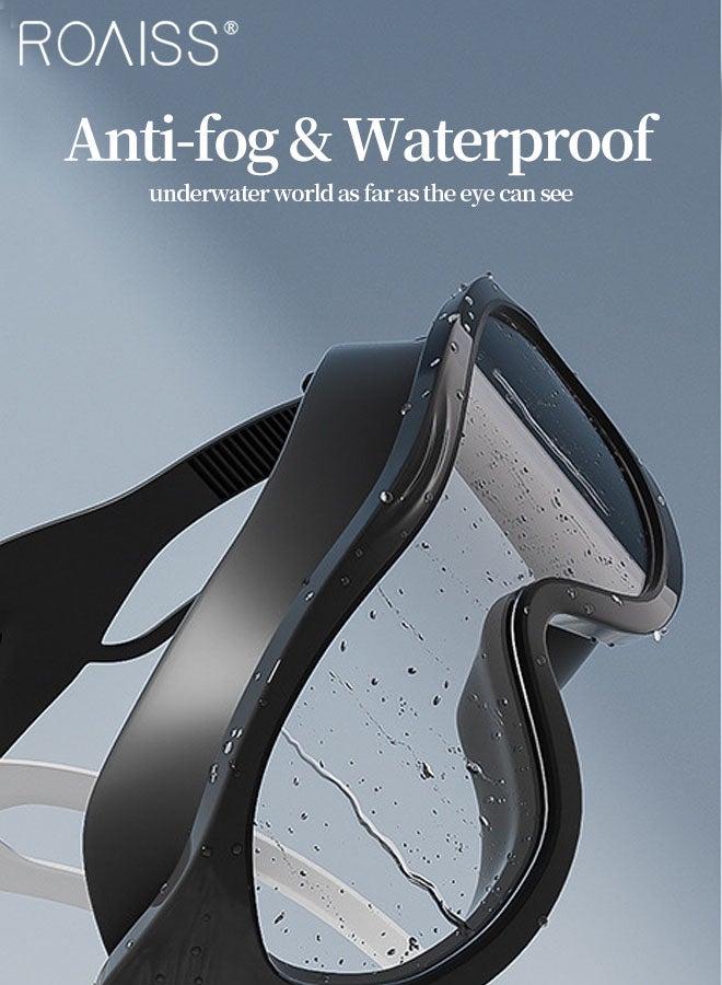 roaiss 3 Pcs Swim Goggle Set, HD View Anti-fog Swimming Goggles with Silicone Gasket, Outdoor Swimming Gear with Goggle, Swimming Cap and Nose Clip for Men and Women - Image 5