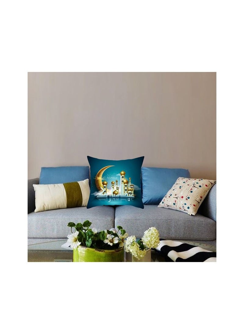 1-Piece Eid Mubarak Throw Pillow Covers,Cushion Case Ramadan Decor Mosque Decorative,Pillowcase for Home Islamic Muslim Party Decor,Size 45x45 - Image 4