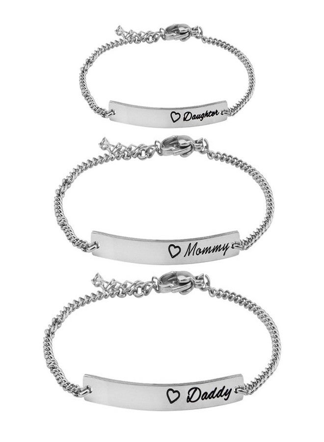 WUSUANED Sn&Daughe&Mommy Bracelet Baptism Bracelet Mom Family Bar Bracelet Set Gift for New Mom&Newborn - Image 1