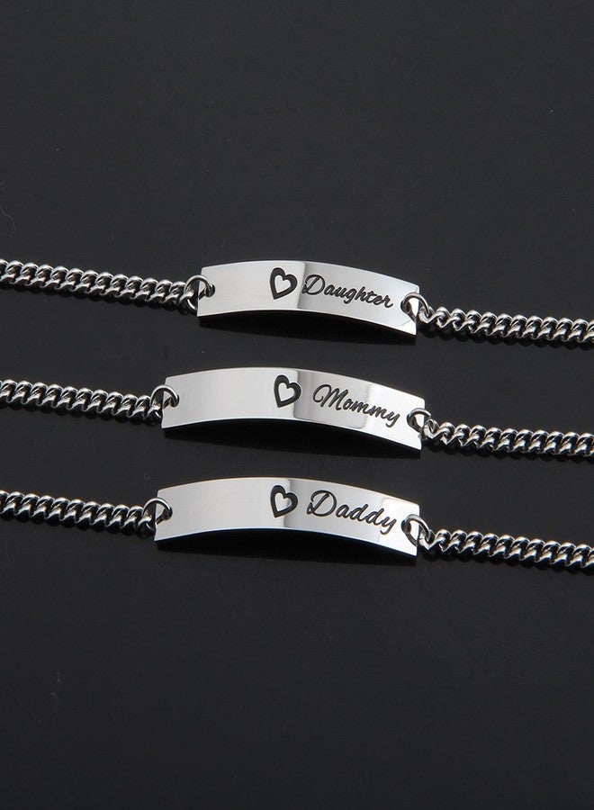 WUSUANED Sn&Daughe&Mommy Bracelet Baptism Bracelet Mom Family Bar Bracelet Set Gift for New Mom&Newborn - Image 2