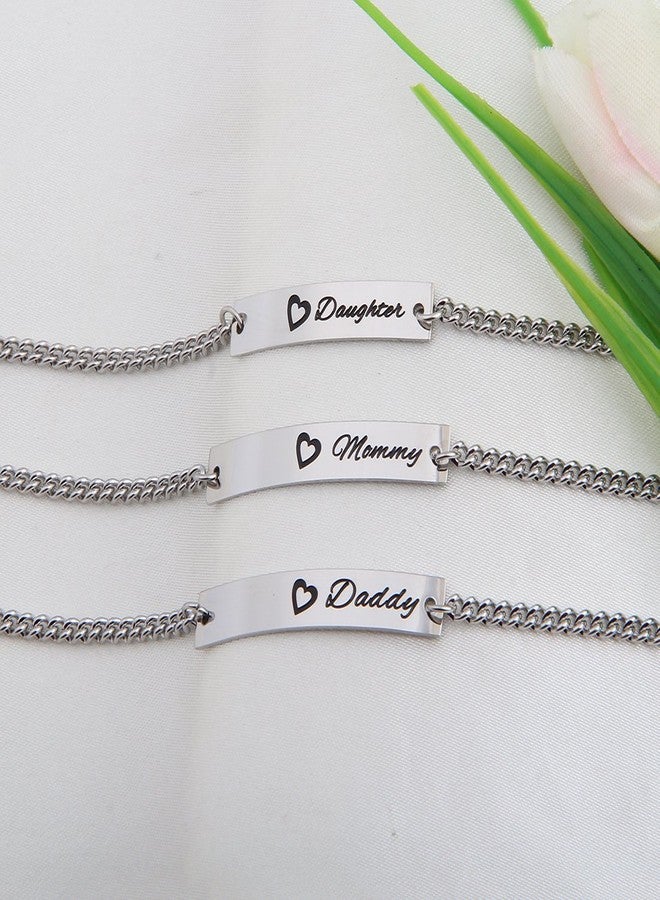 WUSUANED Sn&Daughe&Mommy Bracelet Baptism Bracelet Mom Family Bar Bracelet Set Gift for New Mom&Newborn - Image 5