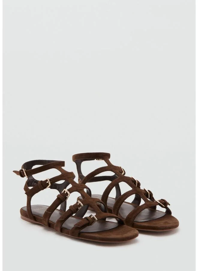 MANGO  Leather straps sandals for Women | Best Price UAE