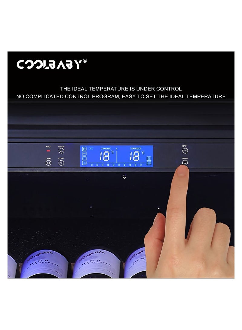 Cool Baby Double Temperature Wine Cabinet with Lock Constant Temperature Aircooled Wine Cabinet Red Wine Tea Leaf  Integrated Cabinet - Image 4