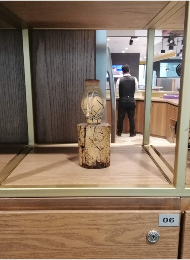 ARK Pottery Vase on a Wooden Base  - Image 4