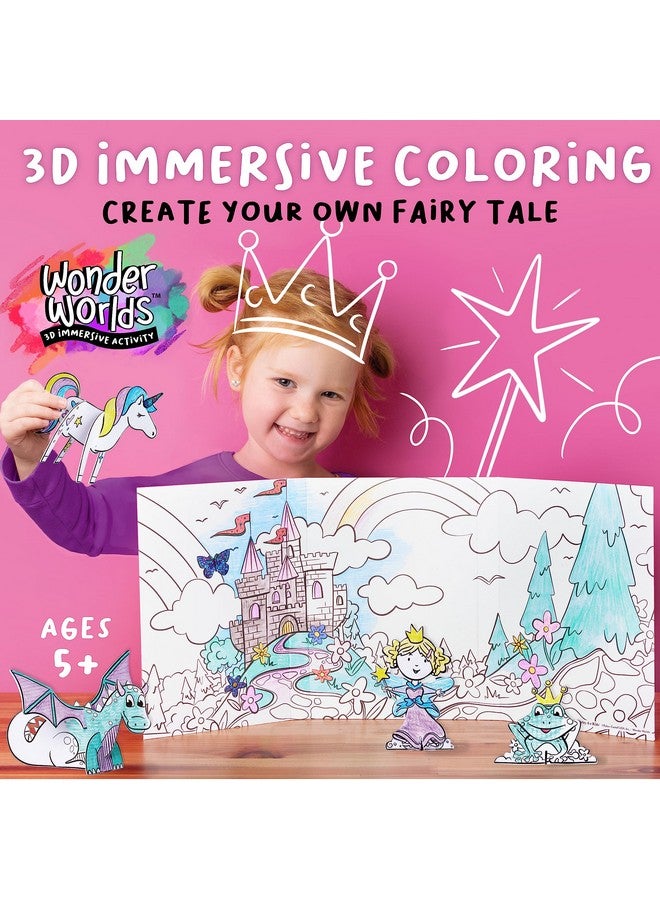 Creativity for Kids Wonder Worlds 3D Coloring Book: Fairy Tale - Unicorn and Princess Kids Coloring Art Set, Boys and Girls Gifts Ages 5-8+ - Image 2