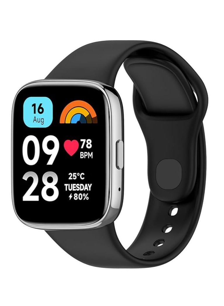 Strap Watch Silicone Compatible With Xiaomi Redmi Watch 3 Lite/Redmi Watch 3 Active, Sport Silicone Watch Band Wrist Strap,Bracelet Wristband Wrist Strap