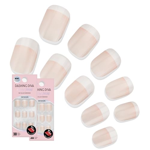 Dashing Diva Magic Press Nail Bundle French Collection Square Press On Nails Day to Night Homecoming Long Lasting Gel Lasts Up to 7 Days 2 Sets - Image 1