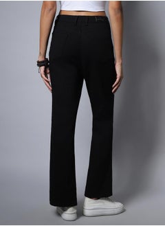 HIGH STAR High Rise Bootcut Jeans with Belt Loops by Styli  - Image 3