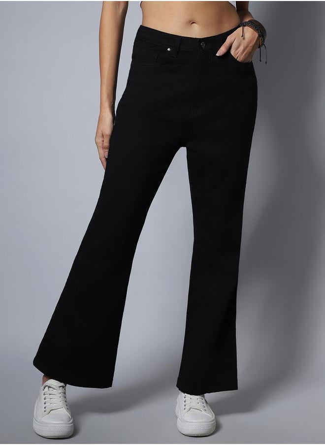 HIGH STAR - High Rise Bootcut Jeans with Belt Loops by Styli - Image 1