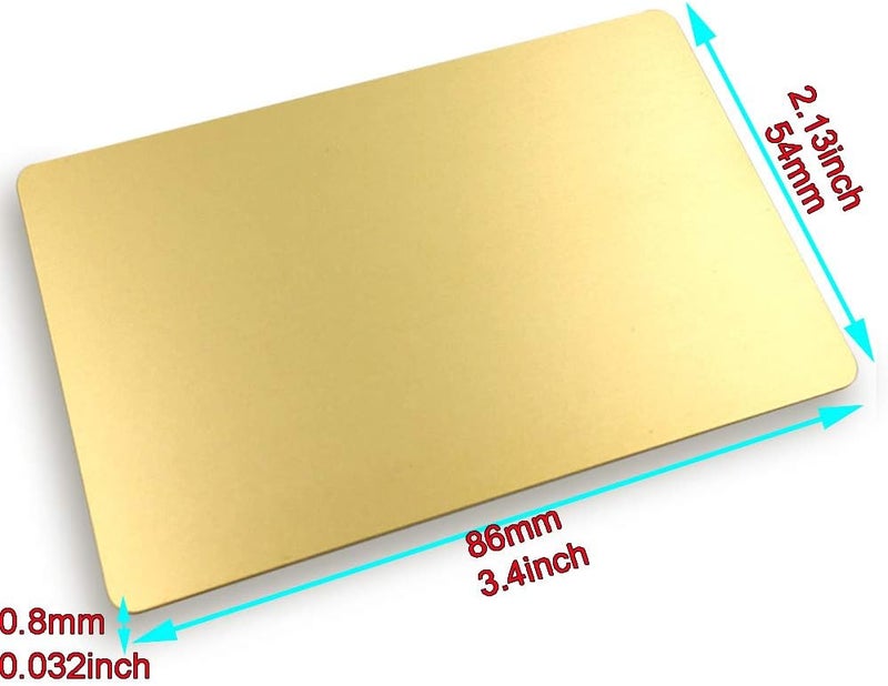 ebamaz Metal Business Cards Anodized Aluminum Plaque Plate 86X54X0.8mm (Golden, Blank,10PCS) - Image 4