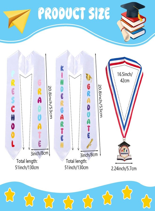 YOUDRN Preschool Kindergarten Graduation Stole Sash with 2 Inch Metal Graduation Medal Awards, 2026 Preschool Kindergarten Grad Gift Party Favor Supplies - Image 2
