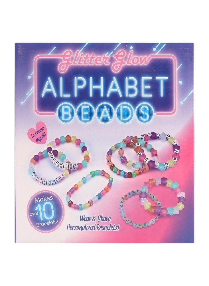 Premium Glitter Glow Alphabet Beads Jewelry Making Kit – DIY Personalized Bracelet and Necklace Craft Set for Kids (Makes 10+ Bracelets, Ages 6+) - Image 4