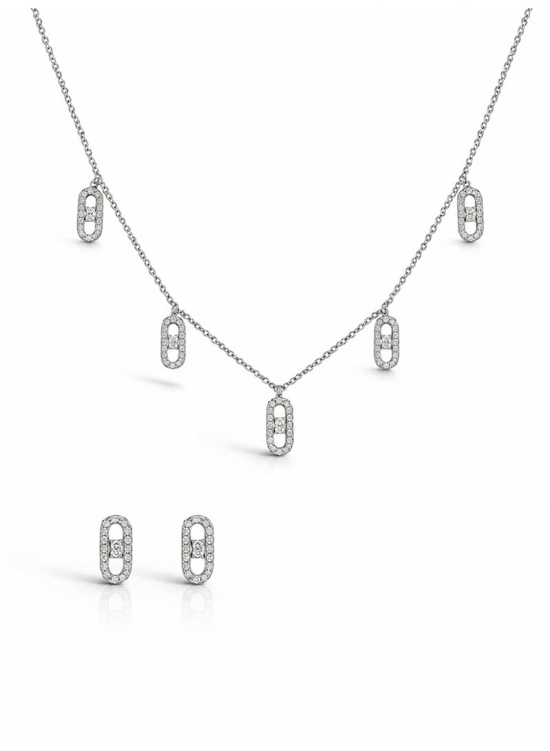 RAFAL Zircon Necklace and Earrings Jewelry Set with Luxury Gift Box – Elegant Women's Jewelry, Premium Sophisticated Gift for Anniversaries, Special Occasions & Birthdays - Image 1