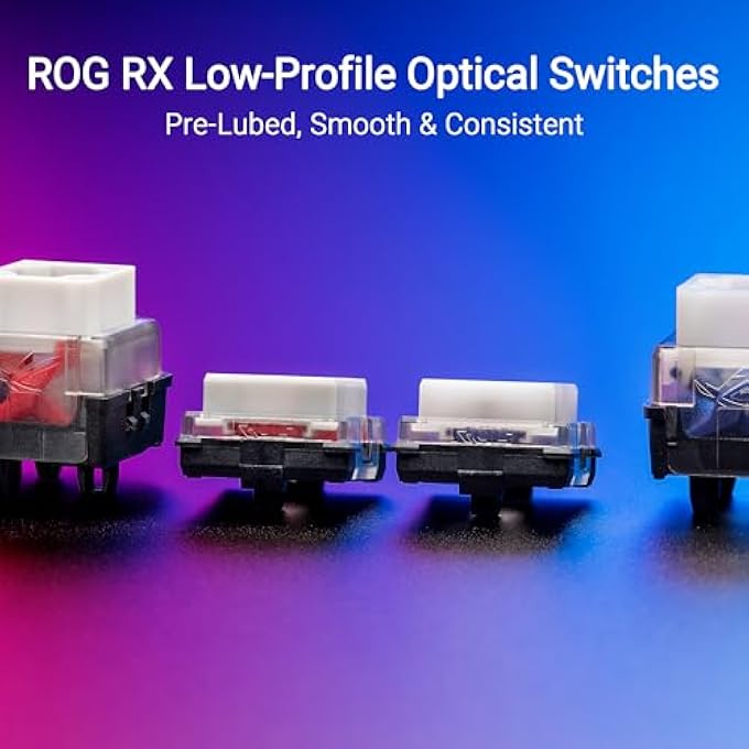 ROG لوحة مفاتيح الألعاب اللاسلكية ROG FALCHION RX منخفضة الارتفاع - 65% مدمجة TKL، اتصال ثلاثي الوضع، مفاتيح بصرية ROG RX حمراء، RGB، لوحة لمس، غطاء لوحة المفاتيح، دعم PC/MAC - أبيض - Image 3