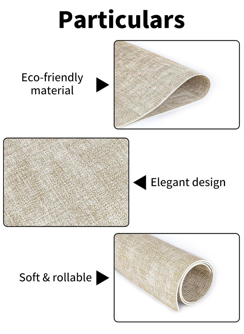 LEOKOR Place Mats Set of 6 Heat Resistant Waterproof Oilproof Anti Slip Faux Leather Tablemats for Dining Table Beige 43*30CM  - Image 4