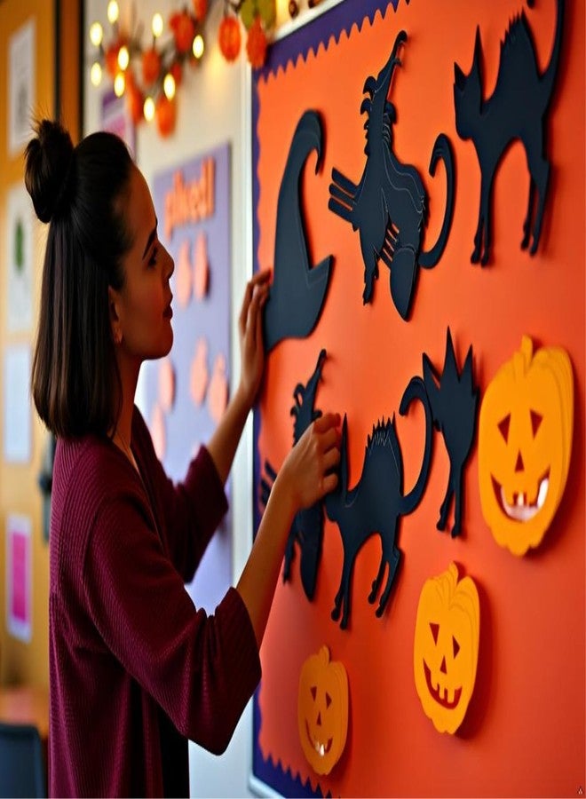 SHAPES ETC. 3" Halloweenie Cut-Out Set, Witch, Witch Hat, Cat, Jack O Lantern Cut-Out, 31 Cut-Outs per Design in a Pack for Halloween Door Decorations, Fall Decor Made in USA - Image 4