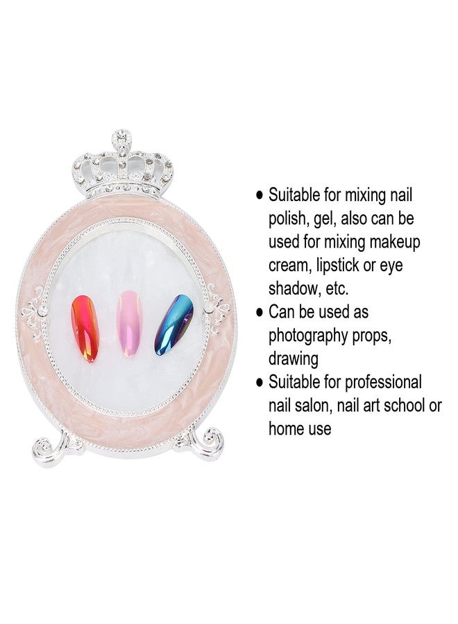 Shanrya Nail Art Color Mixing Palette, Strong Durable Smooth Texture Multifunction Nail Art Palette for Home Use for Nail Salon(Silver) - Image 2