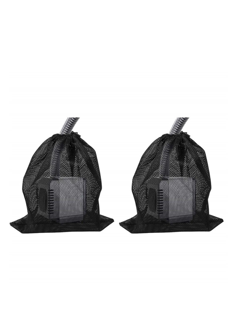 Generic 2 Pack Pump Barrier Bags, 12.2"x 15.9" with Drawstring, Pond Mesh Filter Bags for Biofilters, Aquarium Filtration, and Outdoor Swimming Pool, Black Media - Image 1