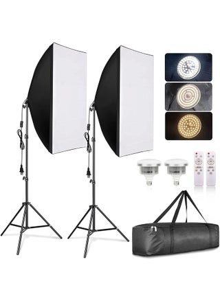 Softbox Photography Lighting Kit, Professional Photo Studio Lighting with 2x20x27.5in Soft Box | 2X 380W 3000-7000K E27 LED Bulb,Continuous Lighting Kit for Video Recording, Portraits Shooting - pzsku/Z2E083AB82441D448D612Z/45/1744105037/2b8b26c5-cb8a-4380-a787-cf6ccaa44ae5