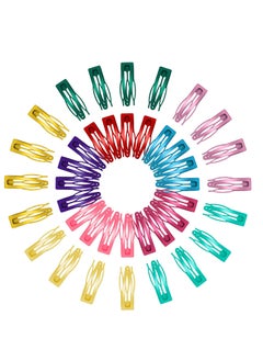 Geosar 40 Pcs Double Grip Hair Clips Metal Snap Hair Clips Double Snap Barrettes Non Slip Hair Barrettes for Women Hair Making Salon Supplies 10 Colors 